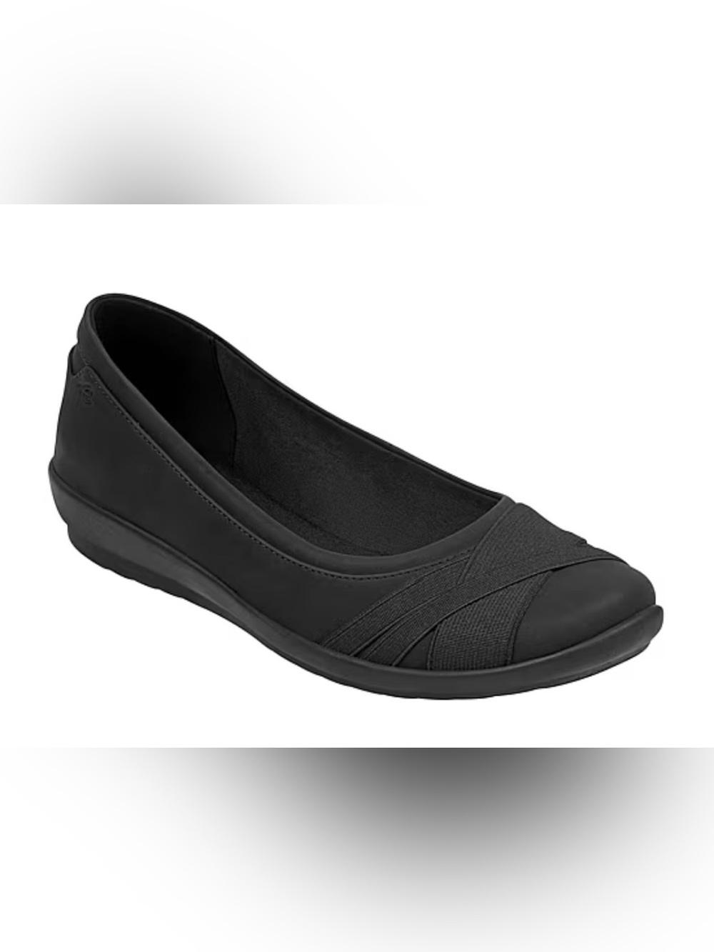 Easy Spirit Acasia Ballet Flats Black Leather Slip On Women's 7.5 Wide New